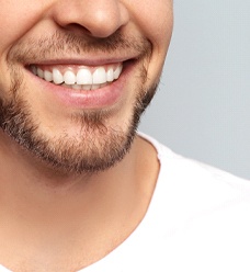 Close-up of a man’s smile